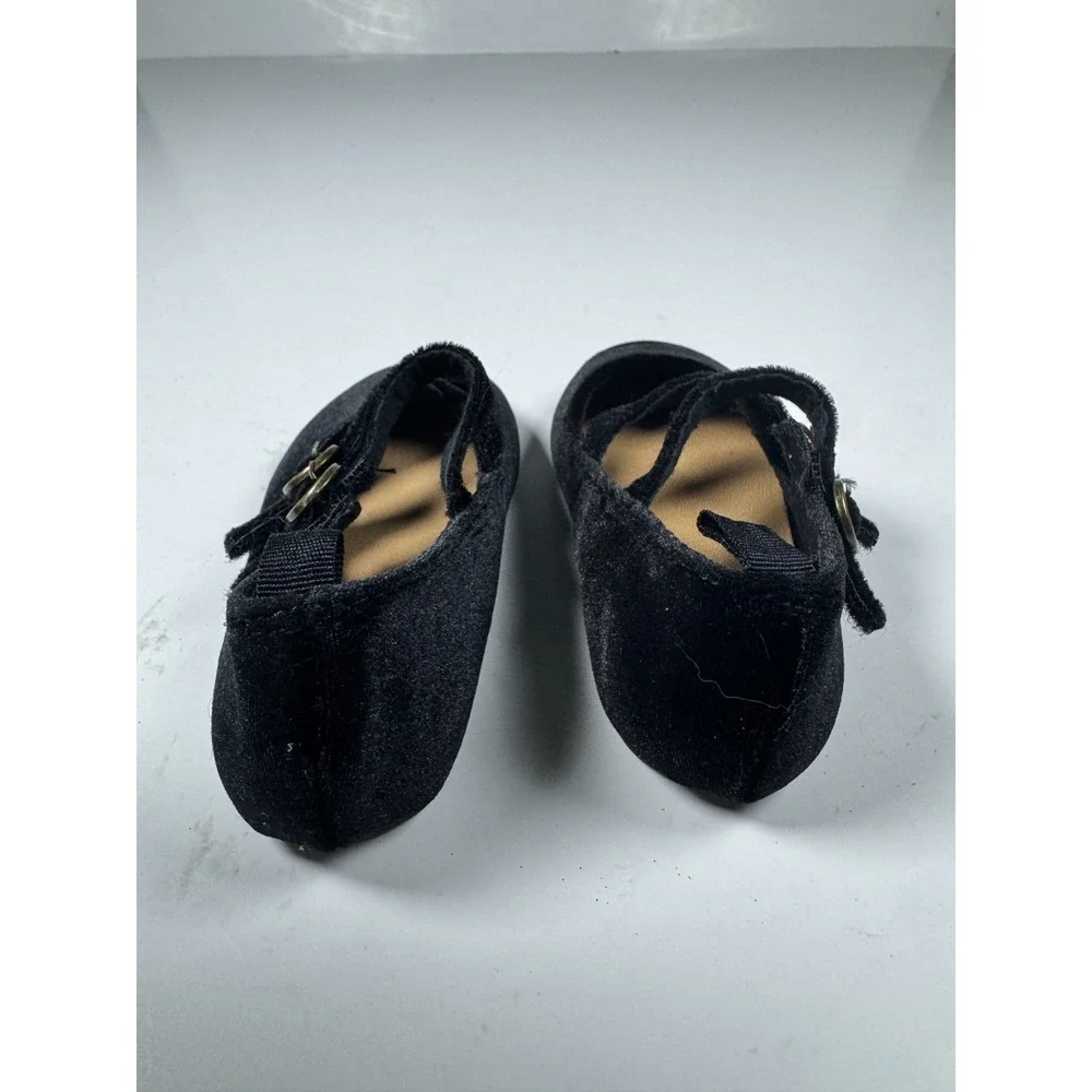 Old Navy Velvet Double-Buckle Ballet Flats Toddler‎ Girls US 12.5 Black Shoes